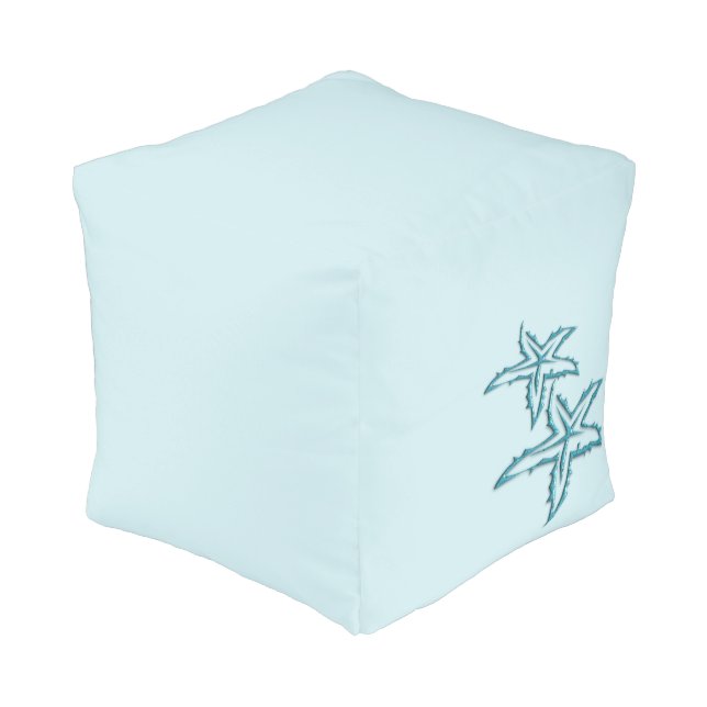 Teal Starfish Pouf (Angled Front)