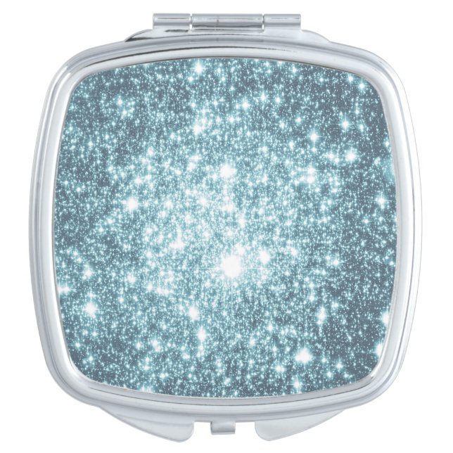 Teal Stars Compact Mirror (Front)