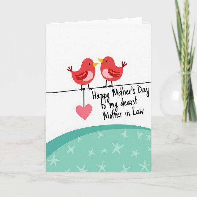 Teal Stars Loving Mothers Day Card (Front)