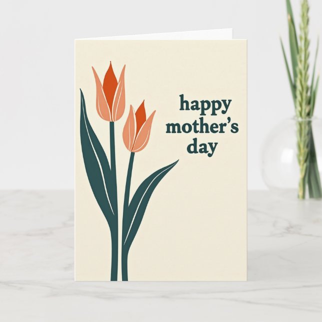 Teal Stem Mothers Day Card (Front)