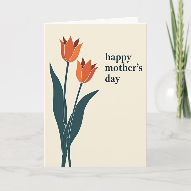 Teal Stem Sweet Mothers Day Card (Front)