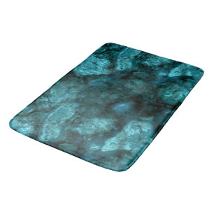 Teal Stone abstract Bath Mat