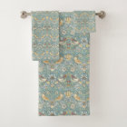 Teal Strawberry Thief Bathroom Towel Set