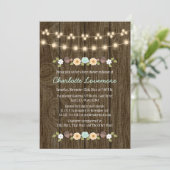 Teal String of Lights Fall Rustic Boy Baby Shower Invitation (Standing Front)