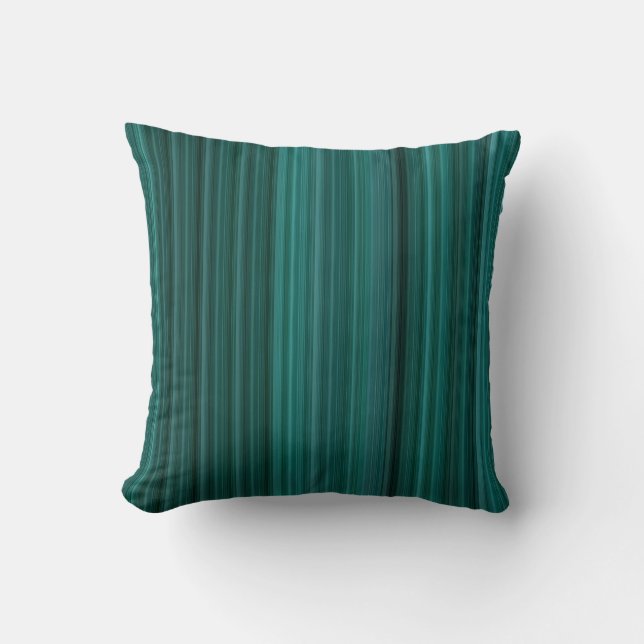 Teal Stripe Throw Pillow (Front)