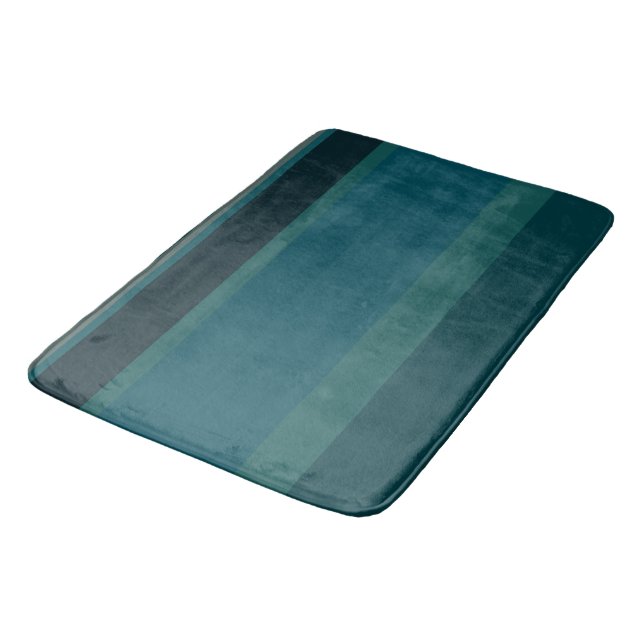 Teal Stripes Bath Mat (Angled)
