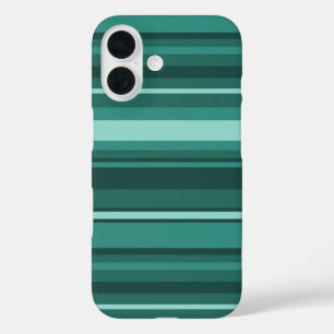 Teal stripes iPhone 16 case