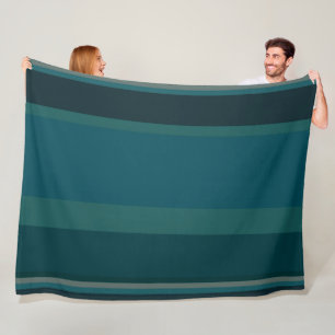Teal Stripes Fleece Blanket