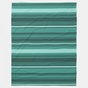 Teal stripes fleece blanket