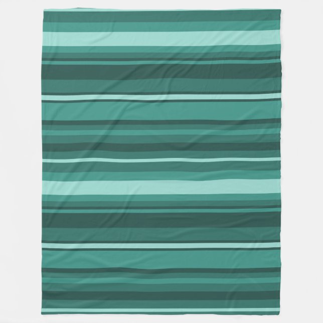 Teal stripes fleece blanket (Front)