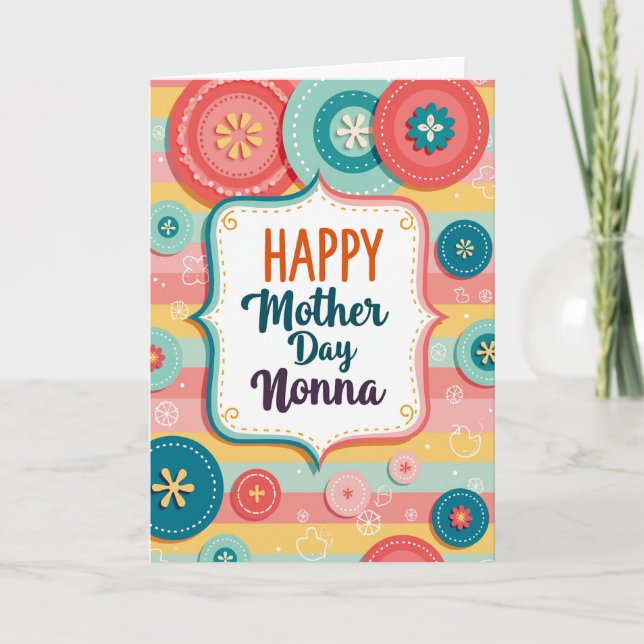 Teal Stripes Mothers Day Card (Front)