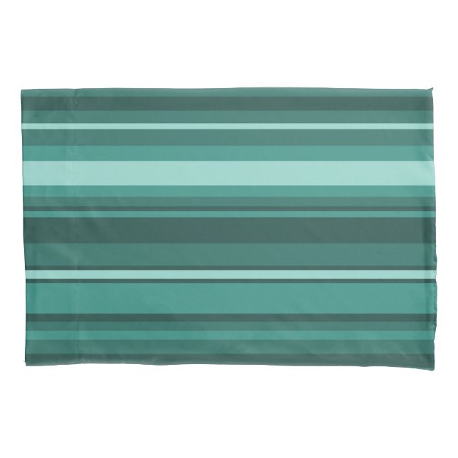 Teal stripes pillow case (Front)