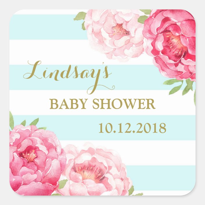 teal and pink baby shower