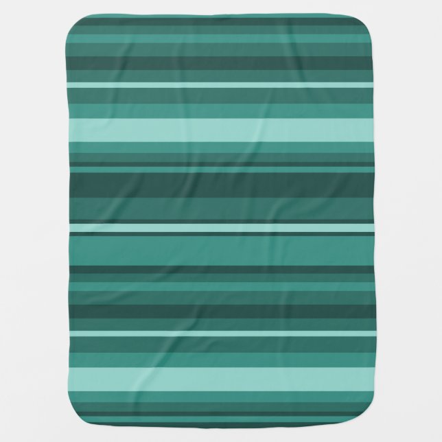 Teal stripes receiving blanket (Front)