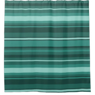 Teal stripes shower curtain