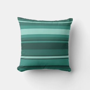 Teal stripes throw pillow
