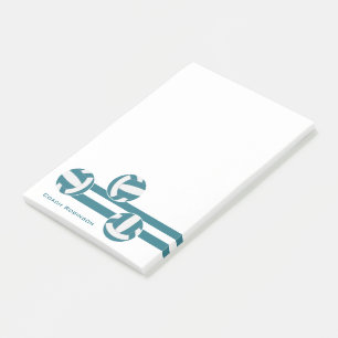 teal stripes volleyball team colors post-it notes
