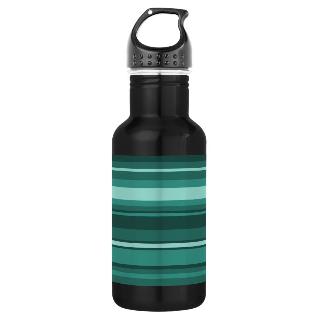 Teal stripes water bottle (Front)