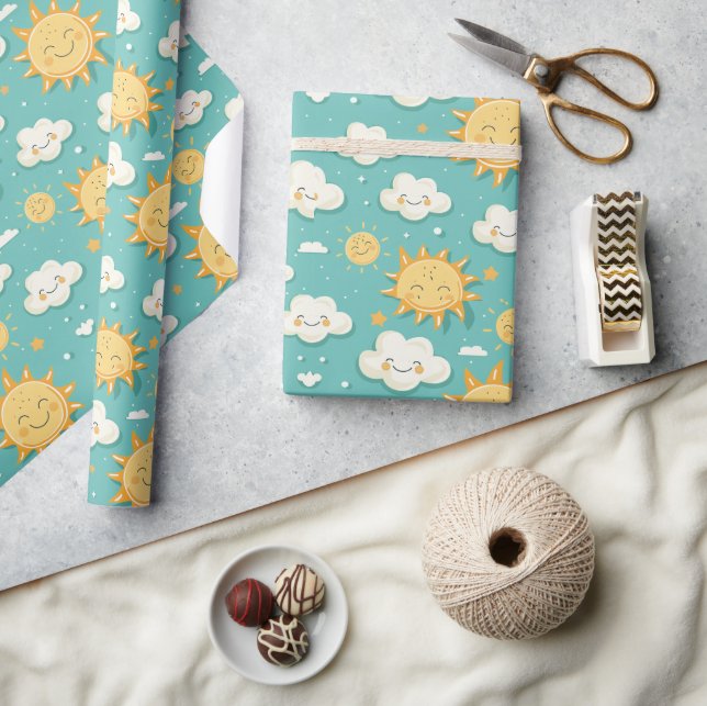 Teal Sunny Day  Wrapping Paper (Crafts)