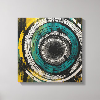 Teal sunset forest Watercolor wall art