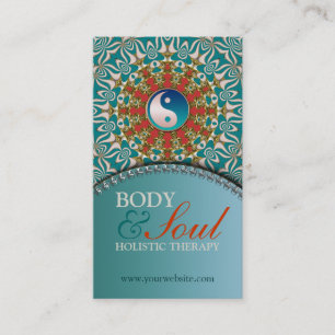 Teal Sunshine New Age Yin Yang Business Card