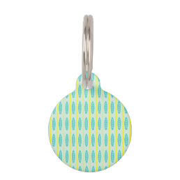 Teal Surfboards Pattern Pet ID Tag