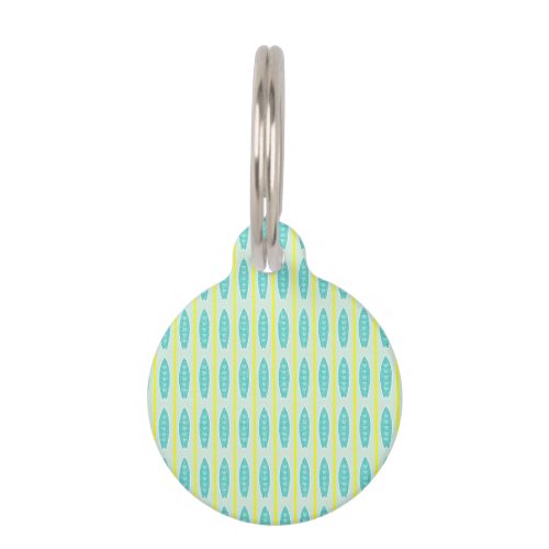 Teal Surfboards Pattern Pet ID Tag