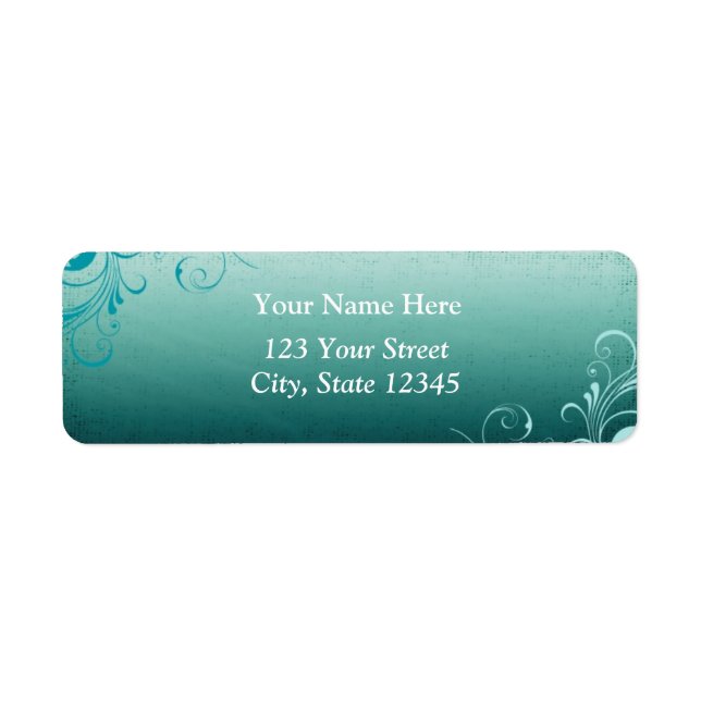 Teal Swirl Address Label (Front)