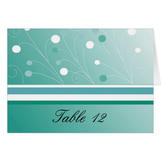 Teal Table Seating Card (Front Horizontal)