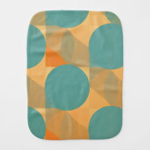 Teal, Tan, and Orange in Retro Look Pattern