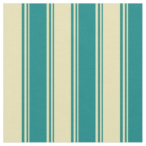 Teal & Tan Stripes Fabric