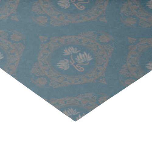Teal Tapestry Rococo Mandala Elegant Ogee Damask Tissue Paper