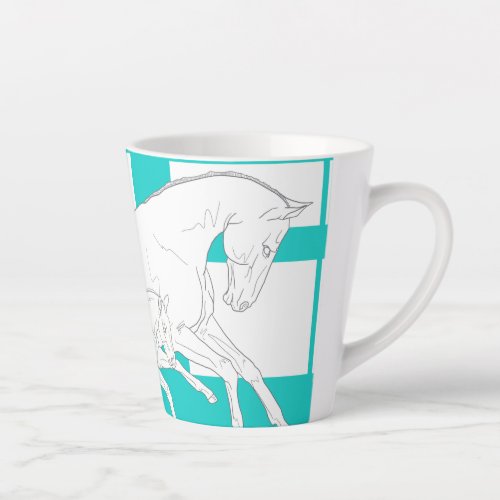 Teal Tartan Mare and Foal The Leader  Coffee Mug