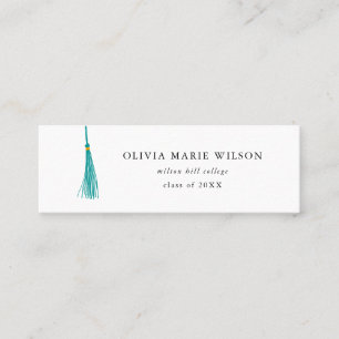 Teal Tassel Graduation Name Card