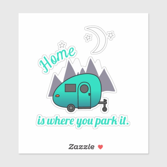 Teal Teardrop Trailer Camper Sticker (Sheet)