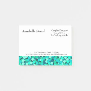 Teal template post-it notes