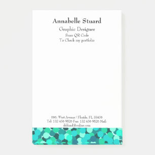 Teal template post-it notes