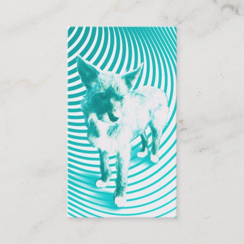 teal terrier business card