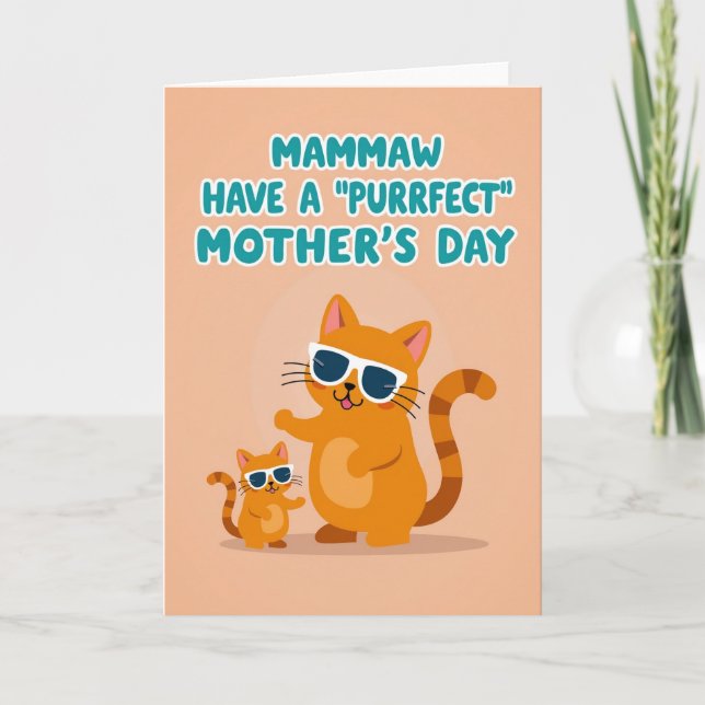 Teal Text Mothers Day Card (Front)