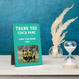 Teal Thank you Coach Team Name Photo Plaque