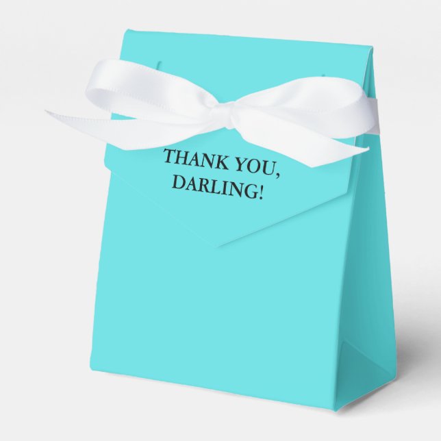 Teal Thank You Darling Favor Box (Front Side)
