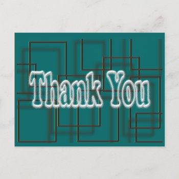 Teal Thank You Postcard- Change Background Color Postcard by MakaraPhotos at Zazzle