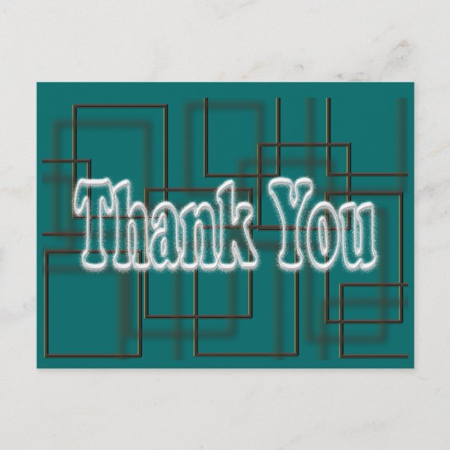 Teal Thank You Postcard- change background color Postcard (Front)