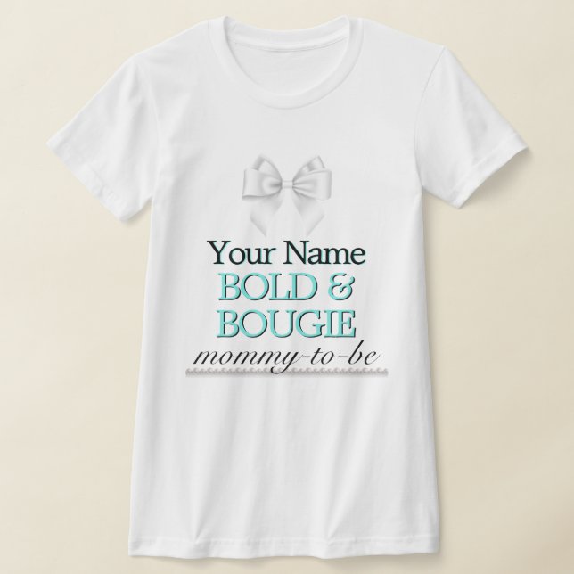 Teal Tiffany Theme Mommy Mother to Be Baby Shower T-Shirt (Laydown)