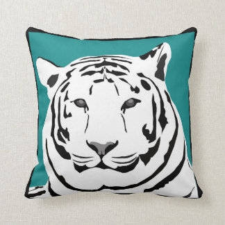 Teal Tiger Throw Cushion