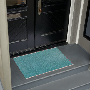Teal Tile Pattern (by William Morris) Doormat
