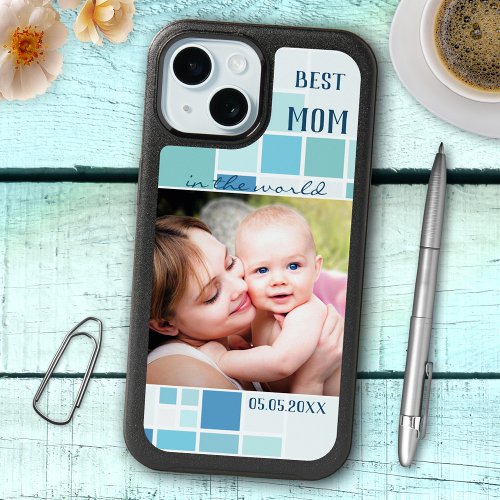 Teal Tiled Mothers Day Photo Phone Case