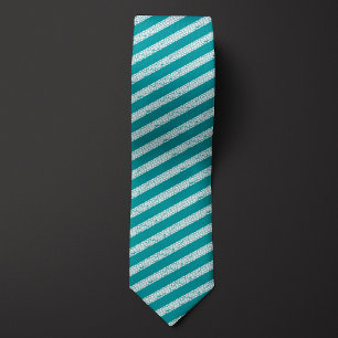 Teal Tire Tread Striped Neck Tie