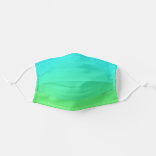 Teal to Lime Green  Modern Color Gradient Ombre Adult Cloth Face Mask