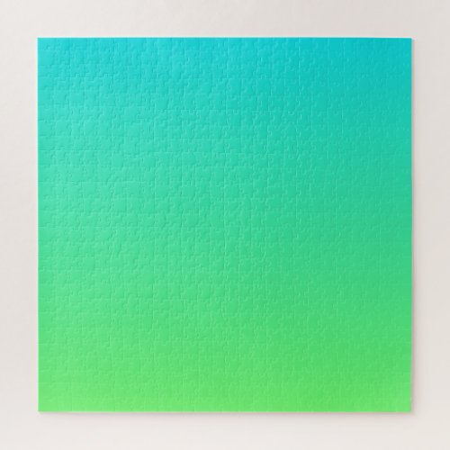 Teal to Lime Green  Modern Color Gradient Ombre Jigsaw Puzzle